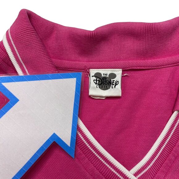 Vintage THE DISNEY CATALOG Winnie the Pooh Bright Pink Pique Polo XXL Womens - Picture 7 of 10